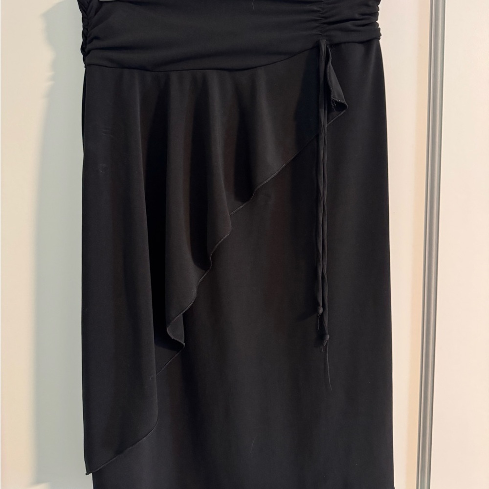 Amy Byer Black Asymmetrical Wrap Skirt